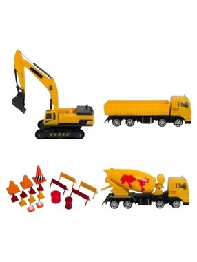iPlay iLearn Construction Vehicle‎ Toy Set- Cement Mixer, Excavator, Cargo Truck
